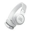 سماعات الرأس JBL Live 670NC اللاسلكية فوق الأذن مع خاصية إلغاء الضوضاء التكيفية الحقيقية - أبيض
