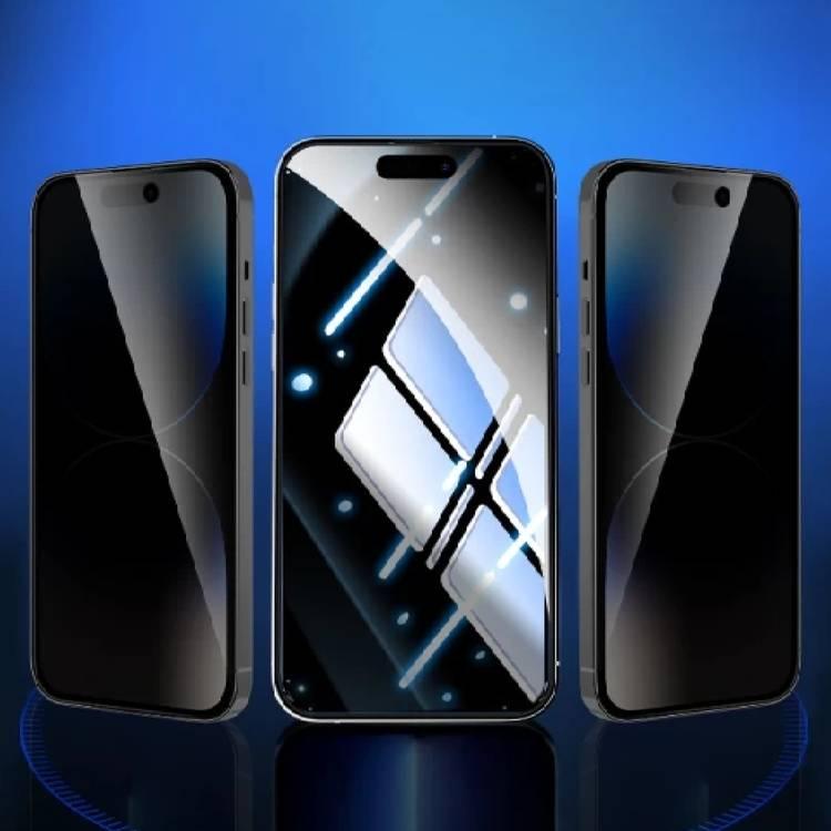 Liberty Guard لهاتف iPhone 15 Pro بغطاء كامل 2.5D للخصوصية غير اللامعة من الزجاج المقوى الثلاثي مع مجموعة التثبيت - حافة سوداء/خصوصية غير لامعة