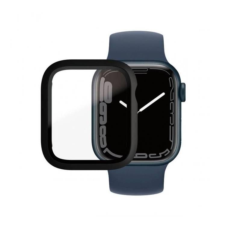 واقي شاشة زجاجي AB لكامل الجسم من PanzerGlass باللون الأسود لساعة Apple Watch Series 7