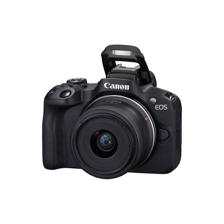 كاميرا كانون EOS R50 بدون مرآة RF-S مقاس 18-45 ملم f/4.5-6.3 IS STM - أسود