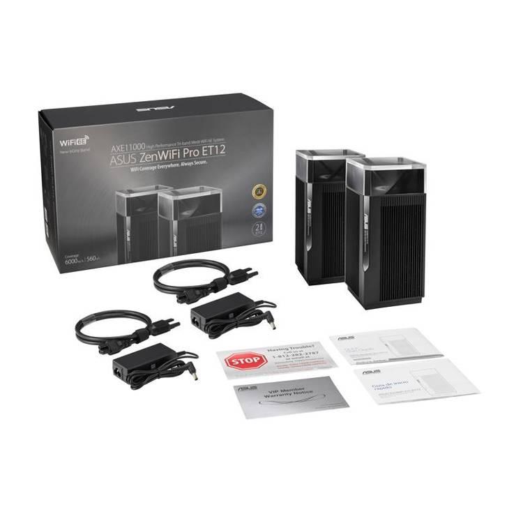 ASUS Zenwifi Pro ET12 Whole Mesh Wi-Fi System - (Pack of 2)- Black