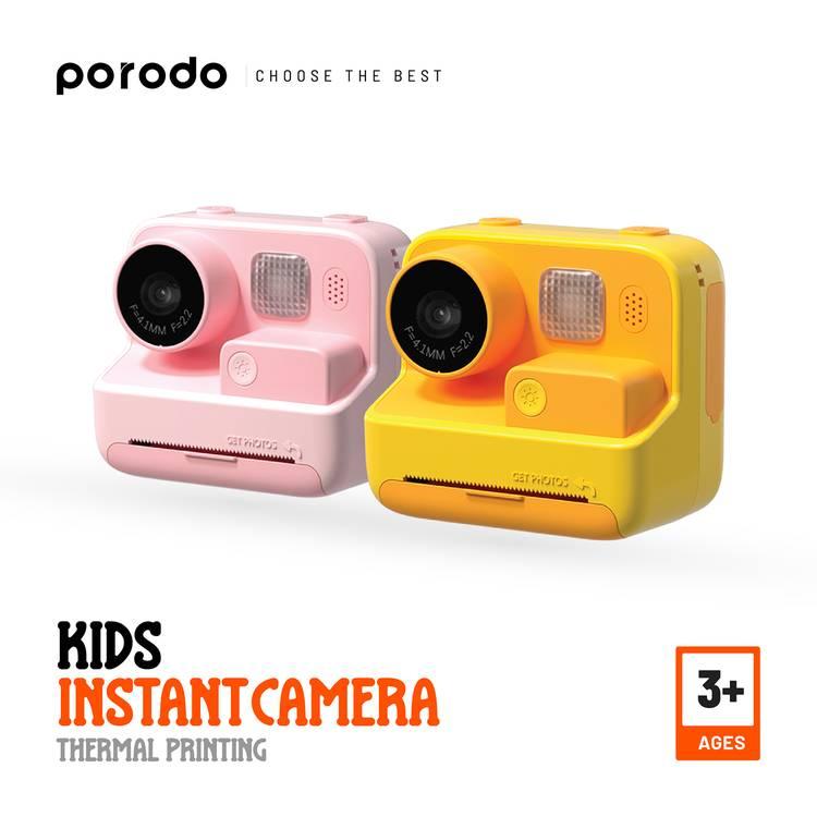 طباعة حرارية للكاميرا الرقمية الفورية من Porodo Kids - الأصفر