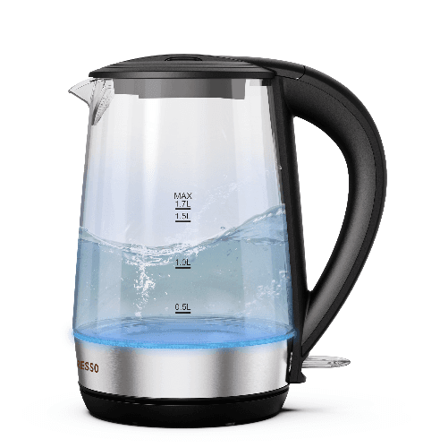 Glass Electric Tea Kettle, Water Boiler & Heater, 1 L, Clear