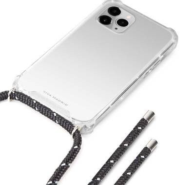 Viva Madrid Portra Clear Case with Lanyard Compatible for Apple iPhone 12 Pro Max (6.7") Shock-Absorption, Anti-Scratch, Drop Resistant, Easy Access To All Ports - Black lanyard