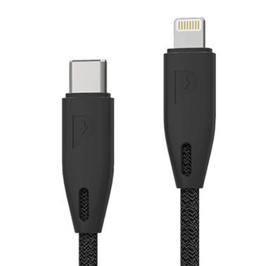 Powerology Fast Charging Cable, [MFi Certified] USB C to Lightning Braided Fast PD Charge 1.2 meter / 4 feet with iPhone 12 Pro Max/12 Mini/12, 11 Pro Max/11 Pro/11, XS Max/XS/XR/X, 8 Plus/8 (Black)