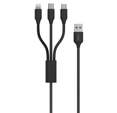 Green Lion Charging Cable, Braided Universal 3 in 1 Fast Charging Cable 2A, Multi Charging Connector, Multiple USB Cable Fast Charging Cord with Typ1e C, Micro USB