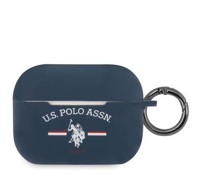 CG Mobile U.S.Polo Assn.Silicone Horses Flag Case for Airpods Pro, Scratch Resistant, Shock Absorption & Drop Protection Cover Officially Licensed - Navy