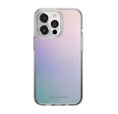 Viva Madrid Ombre Hybrid Anti-Shock TPU/PC Air Pockets Case with Embedded Silver Glitters  Compatible for iPhone 13 Pro Max (6.7") Scratch Resistant, 360º Full Protection, Easy Access to All Ports, 3ft. Shockproof Back Cover