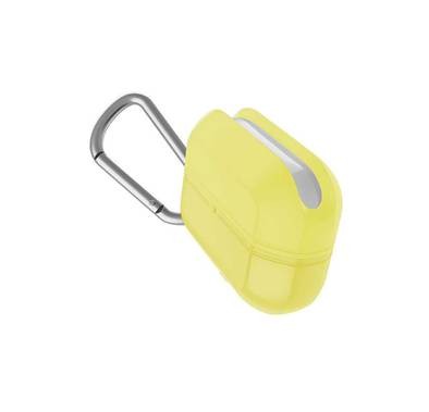 X-Doria Defense Journey TPU Case with Anti-Lost Carabiner & Loop Compatible for AirPods Pro - Water & Dust Resistant - 360 Degree Full Protection - Anti-Scratch - Yellow