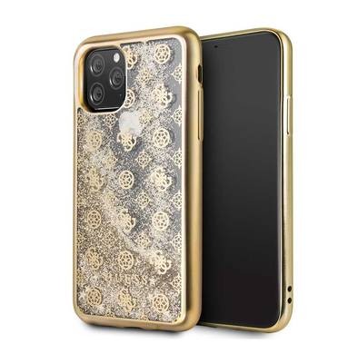 CG MOBILE Guess 4G Peony Liquid Glitter TPU case for iPhone 11 Pro, Soft TPU Case, Anti-Fingerprint Surface, Anti-Scratch, Durable, Officially Licensed - Gold
