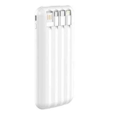 Devia Kintone Series Power Bank with Four Cables 10000mAh - أبيض