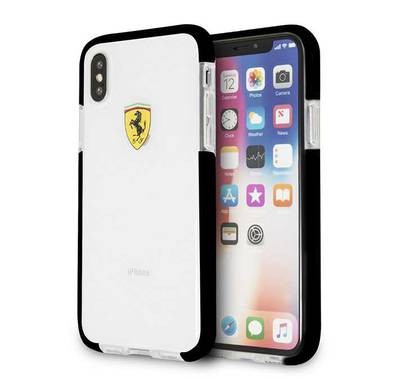 CG Mobile Ferrari Shockproof Transparent Hard Case for iPhone X - Black