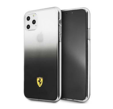 CG MOBILE Ferrari Transparent Gradient Phone Case Compatible for Apple iPhone 11 Pro Max (6.5") Drop Protection Mobile Case Officially Licensed - Dark Gray