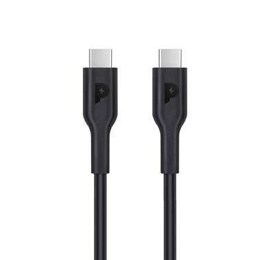 Powerology Type-C To Type-C Connector Cable PD 100W, Fast Data Sync And Charge, Universal Compatibility, 1.2M/4ft - Black