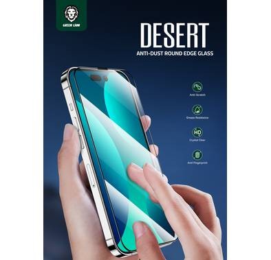 Green 3D Desert Round Edge Glass Screen Protector iPhone 14 Pro Compatibility - Clear
