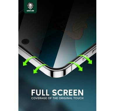 Green Lion 3D Silicone Privacy HD Glass Screen Protector Compatible with 14 Pro Max - Black Edge/Privacy