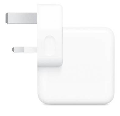 محول طاقة بمنفذ USB-C مزدوج من Apple بقوة 35 واط - أبيض
