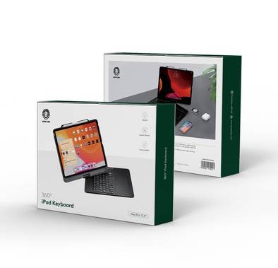 Green Lion 360 Degrees iPad Keyboard 500mAh - iPad Pro 12.9 " - أسود