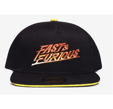 قبعة Snapback بشعار متدرج سريع وغاضب من Universal Fast &amp; Furious - أسود
