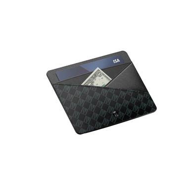 محفظة ليفيلو جلد توكسيدو بشعار معدني مميز - أسود