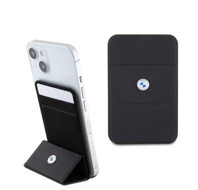 محفظة BMW Cardslot Magsafe الجلدية - باللون الأسود