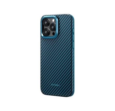 Pitaka MagEZ Case 4 For iPhone 15 Pro Max (6.7") - Black/Blue Twill