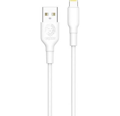 كابل Green Lion PVC USB-A إلى Micro USB عريض بطول 1 متر - أبيض