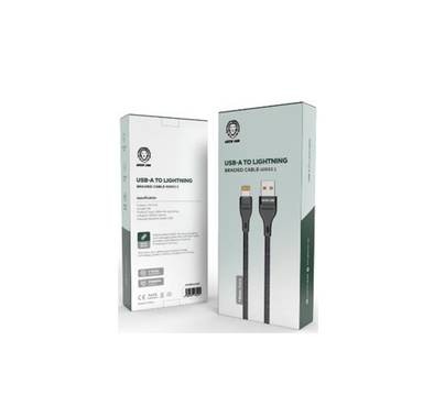 كابل Green Lion USB-A إلى Lightning Braided Series 2 (1 متر) - أسود