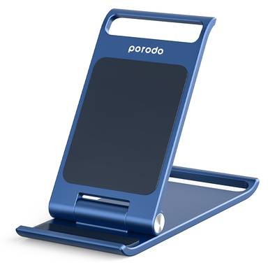 حامل هاتف محمول قابل للطي من Porodo مصنوع من سبائك الألومنيوم - أزرق