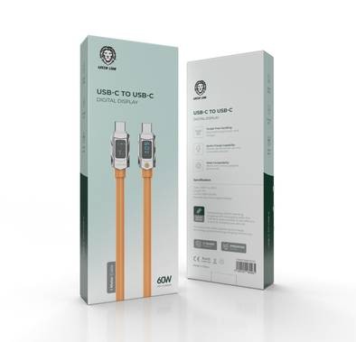 Green Lion USB-C To USB-C With  Digital Display Cable (1m) - Orange
