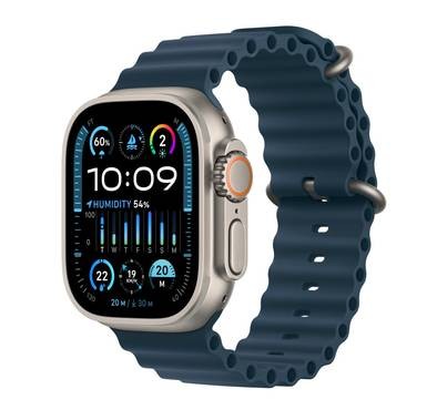 ساعة Apple Watch Ultra 2 GPS + خلوية مع هيكل من التيتانيوم وحزام Blue Ocean | 49 ملم | محيط أزرق