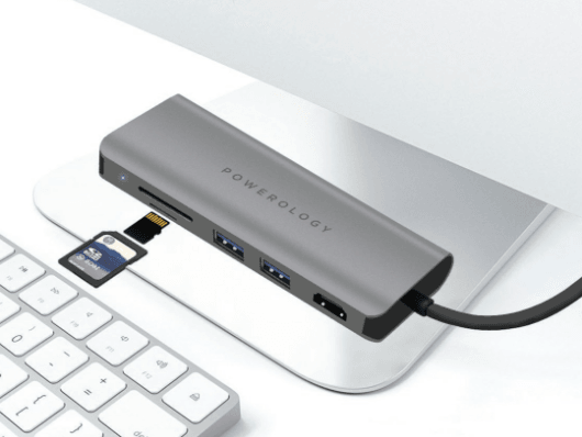 Powerology USB C Hub for Macbook Pro/Dell XPS/Surface Book/Asus