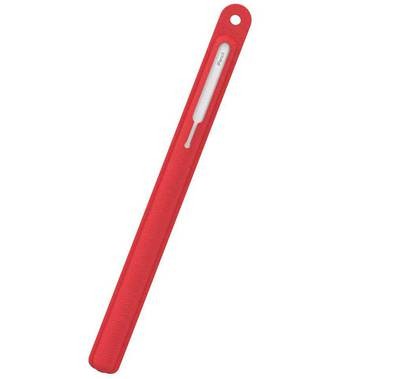AhaStyle Leather Texture Silicone Sleeve Compatible for Apple Pencil 2, Premium Silicone Material, All Around Protection Suitable with 2nd Gen Apple Pencil - Red