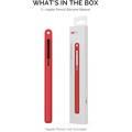 AhaStyle Leather Texture Silicone Sleeve Compatible for Apple Pencil 2, Premium Silicone Material, All Around Protection Suitable with 2nd Gen Apple Pencil - Red