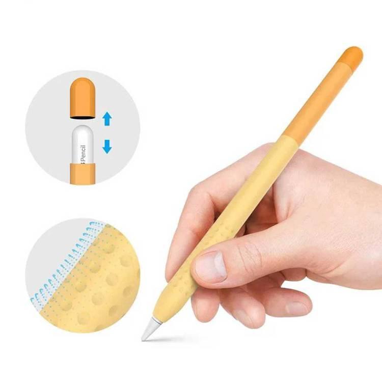AhaStyle Gradient Colorful Ultra-Thin Sleeve Suitable for Apple Pencil 2nd Gen, Soft Silicone Material, Lightweight, Durable Compatible with all-new Apple Pencil - Orange