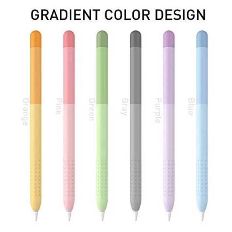 AhaStyle Gradient Colorful Ultra-Thin Sleeve Suitable for Apple Pencil 2nd Gen, Soft Silicone Material, Lightweight, Durable Compatible with all-new Apple Pencil - Orange