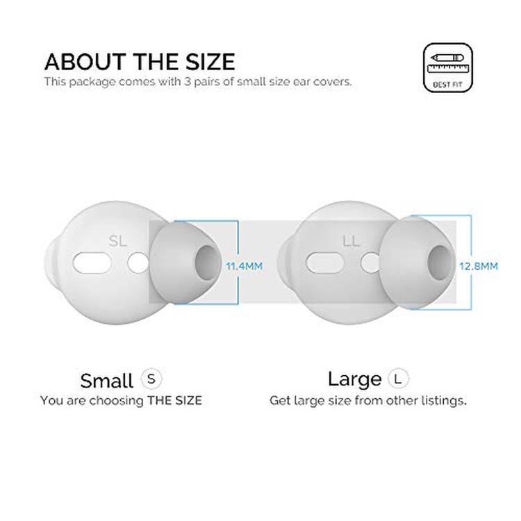 AhaStyle Silicone Cover for Airpods ( 3 Small Pairs ) - White