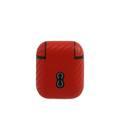 CG Mobile Ferrari PC PU Carbon Yellow Shield Metal Logo Case Compatible for Airpods 1/2 - Red