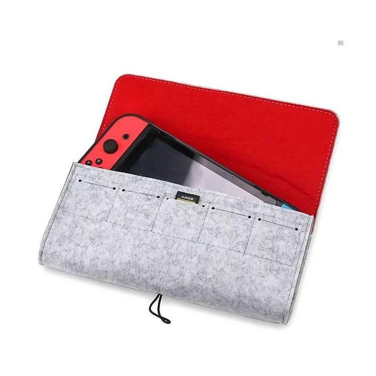 AhaStyle Carrying Case Compatible for Nintendo Switch, Portable Travel Carrying Bag Ultra Slim Professional Protective Felt Bag with 5 Game Cartridges Holders, Perfect Storage