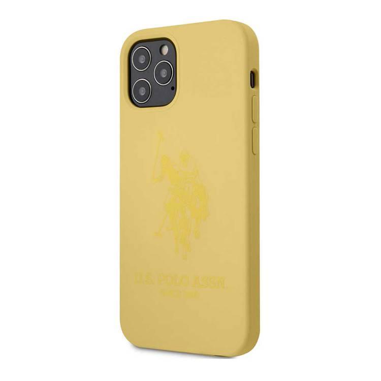 CG Mobile U.S. Polo Assn. Liquid Silicone Hard Case for iPhone 12 Pro Max (6.7") Shock & Scratch Resistant, Back Cover Suitable with Wireless Chargers Officially Licensed Yellow