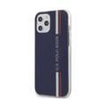 CG Mobile U.S. Polo Assn. PC/TPU Hard Case Tricolor Vertical Stripes for iPhone 12 / 12 Pro (6.1") Shock & Drop Protection Suitable with Wireless Chargers Officially Licensed Navy