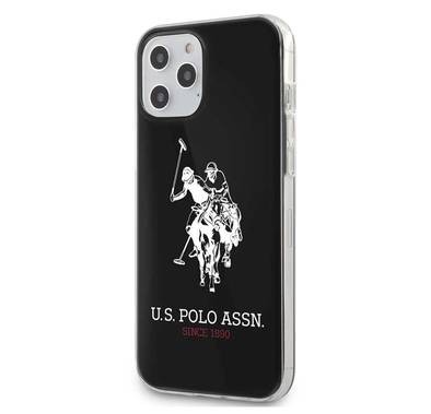CG Mobile U.S. Polo Assn. PC/TPU Hard Case Big DH Logo for iPhone 12 / 12 Pro (6.1") Shock & Drop Protection Suitable with Wireless Chargers Officially Licensed Black