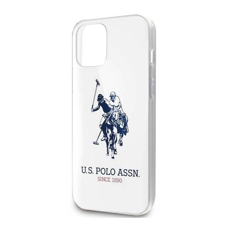 CG Mobile U.S. Polo Assn. PC/TPU Hard Case Big DH Logo for iPhone 12 / 12 Pro (6.1") Shock & Drop Protection Suitable with Wireless Chargers Officially Licensed White