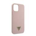 Guess Liquid Silicone Case w/ Metal Logo for iPhone 12 / 12 Pro (6.1") - Pink