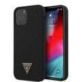 Guess Liquid Silicone Case w/ Metal Logo for iPhone 12 / 12 Pro (6.1") - Black