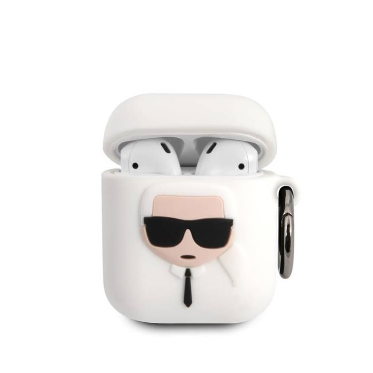 CG Mobile Karl Lagerfeld Silicone Case with Anti-Lost Ring Compatible for Airpods 1/2, Scratch Resistant, Shock Absorption, Drop Protection, Dustproof Protective