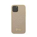 CG MOBILE Guess PU Iridescent "LOVE" Debossed Phone Case with Metal Logo Compatible for iPhone 12 / 12 Pro (6.1") Drop Protection Mobile Case Officially Licensed - Light Gold