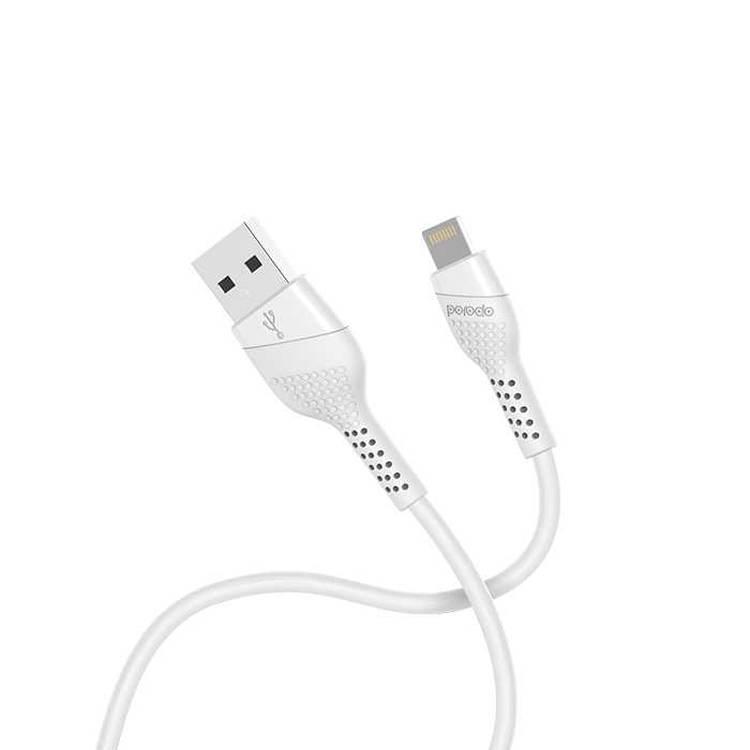 Porodo PVC Lightning Cable 1.2m, Fast Charging, Data Sync, Super Durable, Compatible with iPads, iPhones and AirPods/AirPods Pro - White