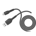 Porodo PVC Micro USB Cable 2.4m, Fast Charging, Data Sync, Super Durable, Compatible with Samsung, Huawei, Ulefone, Nokia, Sony - Black