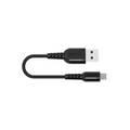 Porodo Metal Braided Micro USB Cable 0.25m, Fast Charging, Data Sync, Super Durable, Compatible with Samsung, Huawei, Ulefone, Nokia, Sony - Black